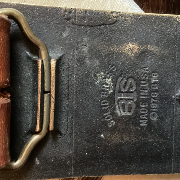 Vintage BTS Solid Brass 1978 Mare And Foal Buckle Leather Belt main image 8
